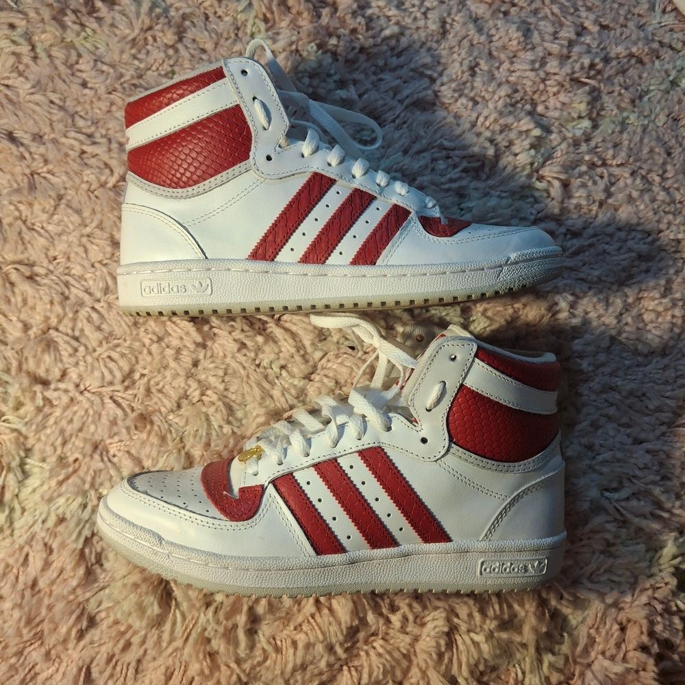 adidas White Sneakers with Red Logo Accent - Picture 7 of 8